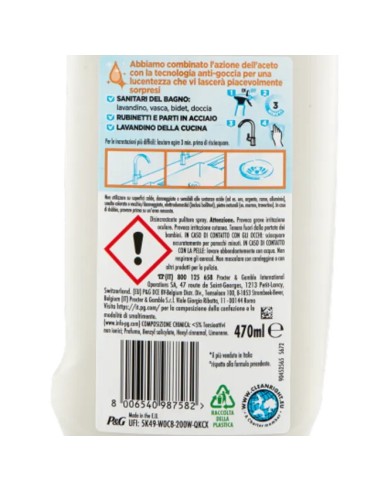 viakal anticalcare spray 470ml - acciaio cucina: tuttocasashop.it: pulizia e cura della casa