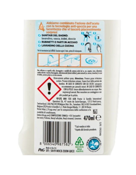 viakal anticalcare spray 470ml - acciaio cucina: tuttocasashop.it: pulizia e cura della casa