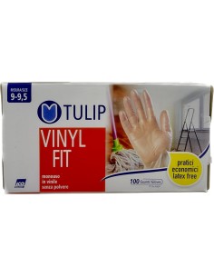 tulip vinyl fit 100 guanti in vinile non talcati - taglia gigante xl 9.5: tuttocasashop.it: pulizia e cura della casa