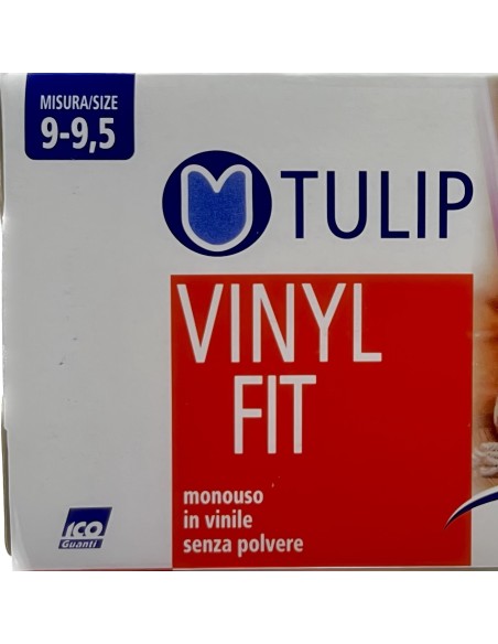 tulip vinyl fit 100 guanti in vinile non talcati - taglia gigante xl 9.5: tuttocasashop.it: pulizia e cura della casa