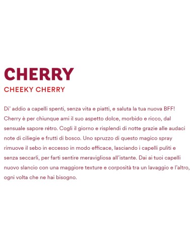bellery shampoo secco spray 200ml - cherry - cheeky cherry: tuttocasashop.it: igiene e cura della persona