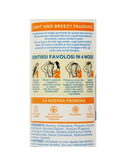 bellery shampoo secco spray 200ml - fresh - breezy citrus: tuttocasashop.it: igiene e cura della persona
