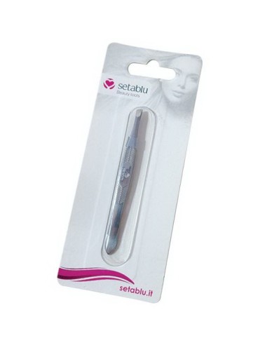 setablu pinze per ciglia con punta obliqua - color argento: tuttocasashop.it: igiene e cura della persona