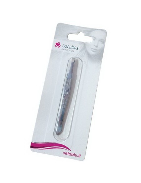 setablu pinze per ciglia con punta obliqua - color argento: tuttocasashop.it: igiene e cura della persona