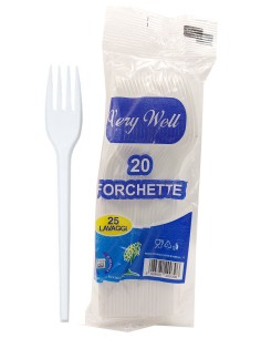 very well 20 forchette riutilizzabili in plastica 17cm - bianche: tuttocasashop.it: carta & monouso