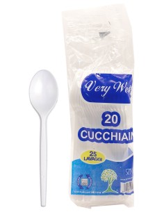 very well 20 cucchiaini riutilizzabili in plastica 12cm - bianchi: tuttocasashop.it: carta & monouso