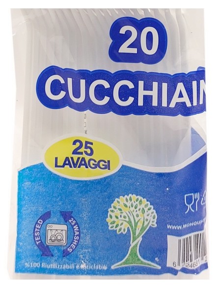 very well 20 cucchiaini riutilizzabili in plastica 12cm - bianchi: tuttocasashop.it: carta & monouso