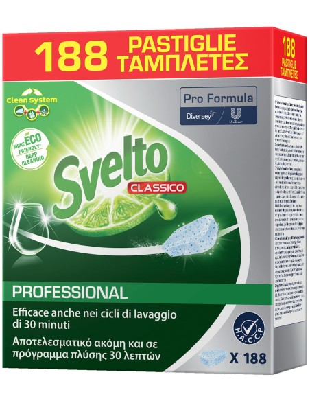 svelto professional - 188 tabs lavastoviglie - classico - h.a.c.c.p.: tuttocasashop.it: pulizia e cura della casa