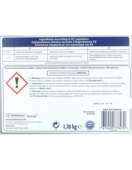 svelto professional - 188 tabs lavastoviglie - classico - h.a.c.c.p.: tuttocasashop.it: pulizia e cura della casa
