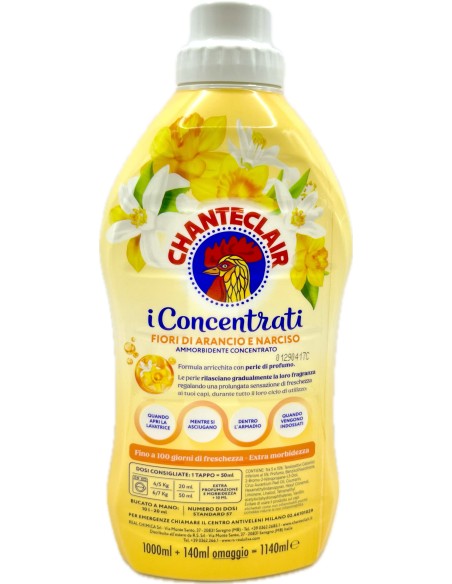 chanteclair ammorbidente concentrato - 57 lavaggi 1140 ml - arancia narciso: tuttocasashop.it: prodotti per bucato e tessuti