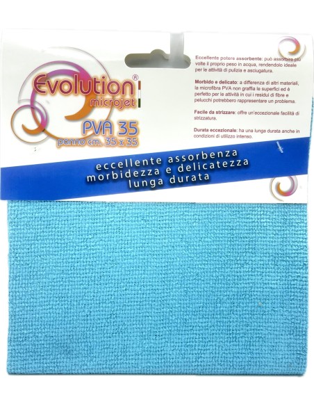 evolution microjet pva35 - panno microfibra in pva - 35x35cm - celeste: tuttocasashop.it: pulizia e cura della casa