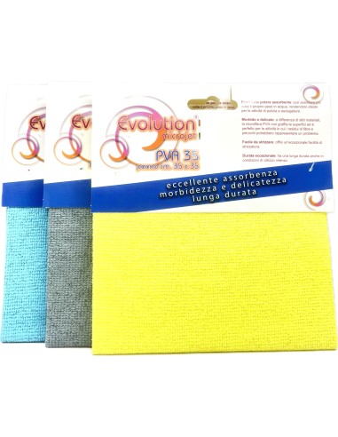 evolution microjet pva35 - panno microfibra in pva - 35x35cm - celeste: tuttocasashop.it: pulizia e cura della casa