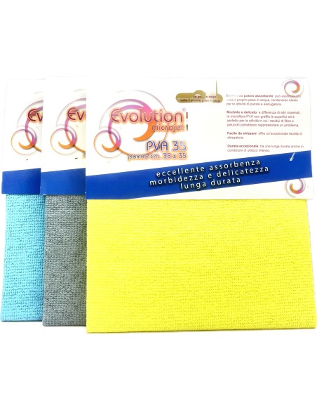 evolution microjet pva35 - panno microfibra in pva - 35x35cm - celeste: tuttocasashop.it: pulizia e cura della casa