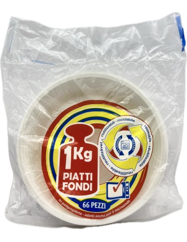 salento 66 piatti monouso plastica extra rigidi diametro 22cm - 1kg - fondi: tuttocasashop.it: carta & monouso