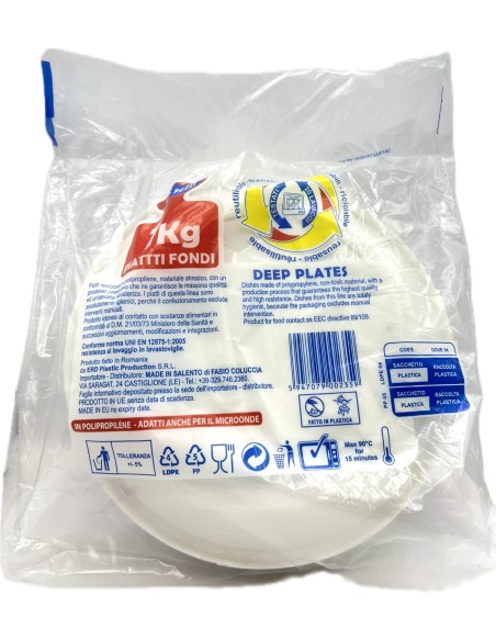 salento 66 piatti monouso plastica extra rigidi diametro 22cm - 1kg - fondi: tuttocasashop.it: carta & monouso