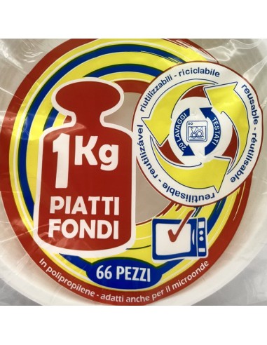 salento 66 piatti monouso plastica extra rigidi diametro 22cm - 1kg - fondi: tuttocasashop.it: carta & monouso