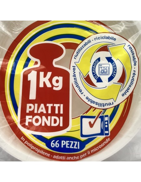 salento 66 piatti monouso plastica extra rigidi diametro 22cm - 1kg - fondi: tuttocasashop.it: carta & monouso