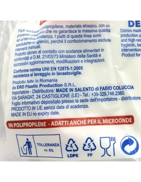 salento 66 piatti monouso plastica extra rigidi diametro 22cm - 1kg - fondi: tuttocasashop.it: carta & monouso