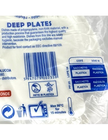 salento 66 piatti monouso plastica extra rigidi diametro 22cm - 1kg - fondi: tuttocasashop.it: carta & monouso