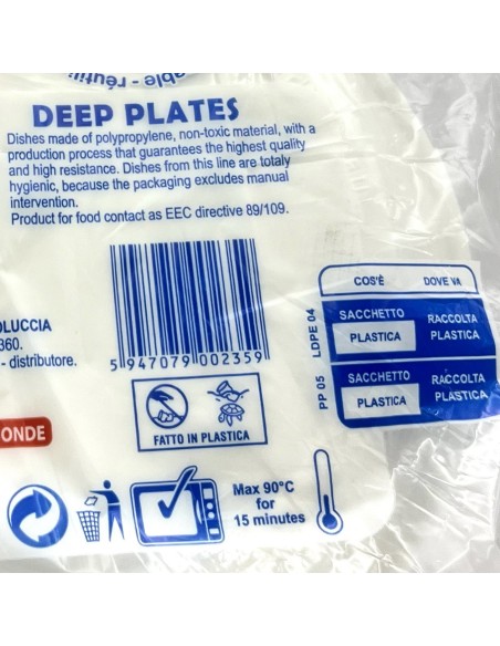 salento 66 piatti monouso plastica extra rigidi diametro 22cm - 1kg - fondi: tuttocasashop.it: carta & monouso