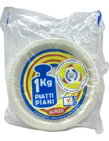 salento 66 piatti monouso plastica extra rigidi diametro 22cm - 1kg - piani: tuttocasashop.it: carta & monouso