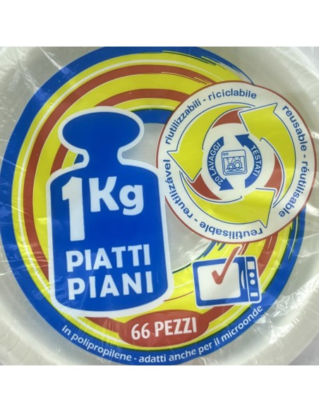 salento 66 piatti monouso plastica extra rigidi diametro 22cm - 1kg - piani: tuttocasashop.it: carta & monouso