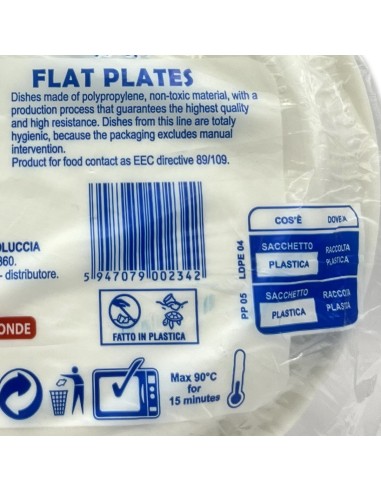salento 66 piatti monouso plastica extra rigidi diametro 22cm - 1kg - piani: tuttocasashop.it: carta & monouso