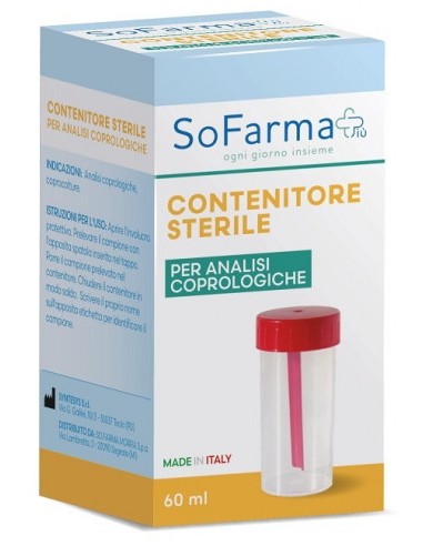 sofarma contenitore sterile per analisi coprologiche - 60ml - feci: tuttocasashop.it: igiene e cura della persona