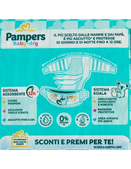 pampers pannolini baby-dry - taglia 3 midi 4-9kg - 20 pezzi: tuttocasashop.it: igiene e cura della persona