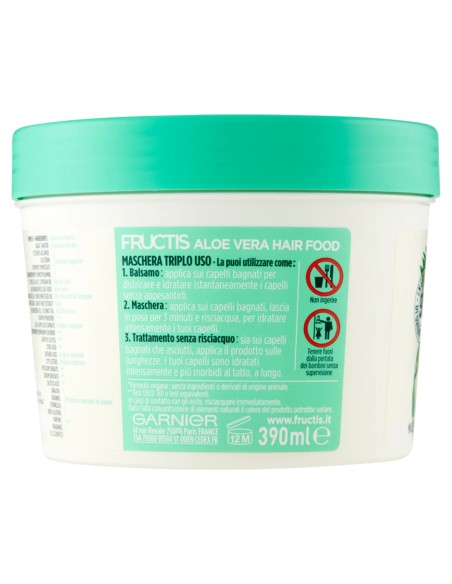fructis hair food maschera capelli 390ml - aloe vera - idratante: tuttocasashop.it: igiene e cura della persona