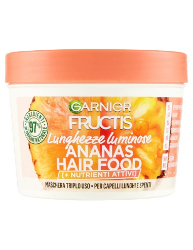 fructis hair food maschera capelli 390ml - ananas - lunghezze luminose: tuttocasashop.it: igiene e cura della persona