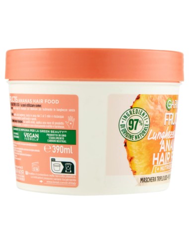 fructis hair food maschera capelli 390ml - ananas - lunghezze luminose: tuttocasashop.it: igiene e cura della persona