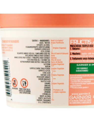 fructis hair food maschera capelli 390ml - ananas - lunghezze luminose: tuttocasashop.it: igiene e cura della persona