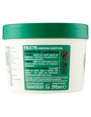 fructis hair food maschera capelli 390ml - anguria - rivitalizzante: tuttocasashop.it: igiene e cura della persona