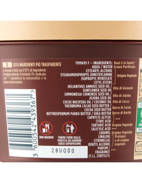 fructis hair food maschera capelli 390ml - burro di cacao - rigenera ricci: tuttocasashop.it: igiene e cura della persona