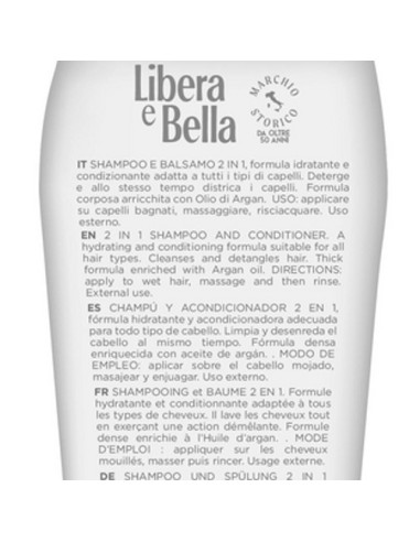 libera e bella shampoo e balsamo 2in1 - 300ml - con olio di argan: tuttocasashop.it: igiene e cura della persona