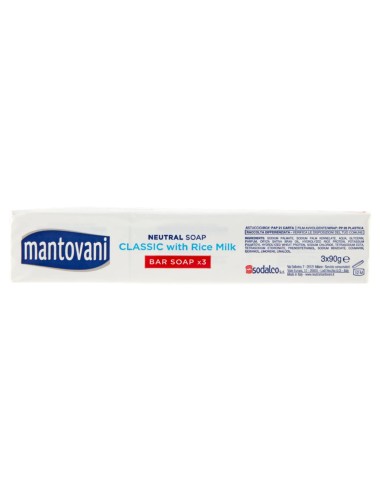 mantovani sapone neutro classico con latte di riso - 3 saponette da 90g: tuttocasashop.it: igiene e cura della persona
