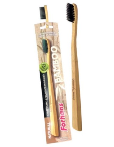 forhans spazzolino bamboo con setole al carbone - colore naturale: tuttocasashop.it: igiene e cura della persona