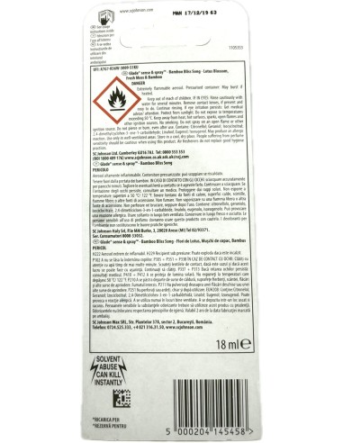 glade sense & spray - 18ml ricarica - bamboo: tuttocasashop.it: pulizia e cura della casa