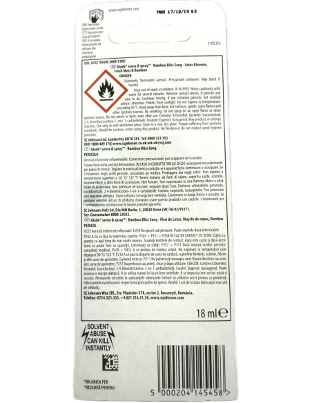 glade sense & spray - 18ml ricarica - bamboo: tuttocasashop.it: pulizia e cura della casa