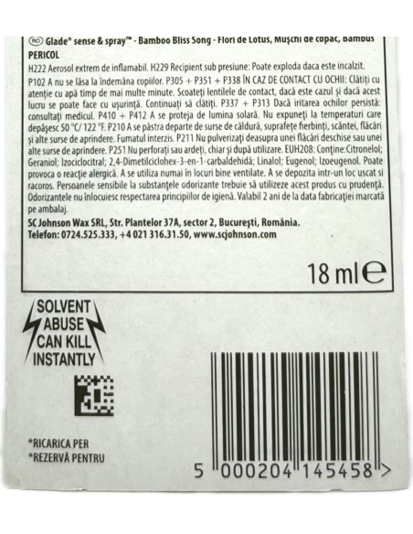 glade sense & spray - 18ml ricarica - bamboo: tuttocasashop.it: pulizia e cura della casa