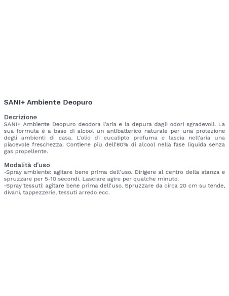 sani+ deopuro 250ml - deodora e depura l'aria con antibatterico naturale: tuttocasashop.it: pulizia e cura della casa