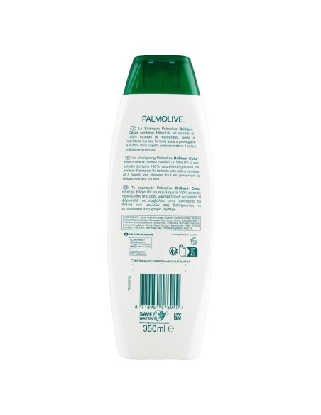 palmolive shampoo 350ml - capelli colorati - brilliant color: tuttocasashop.it: igiene e cura della persona