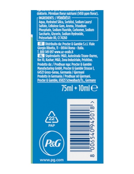az dentifricio 85ml - protezione famiglia - multi protezione: tuttocasashop.it: igiene e cura della persona