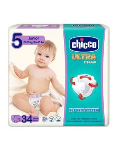 chicco pannolini ultra fit&fun taglia 5 junior 12-25kg - 34 pezzi: tuttocasashop.it: igiene e cura della persona