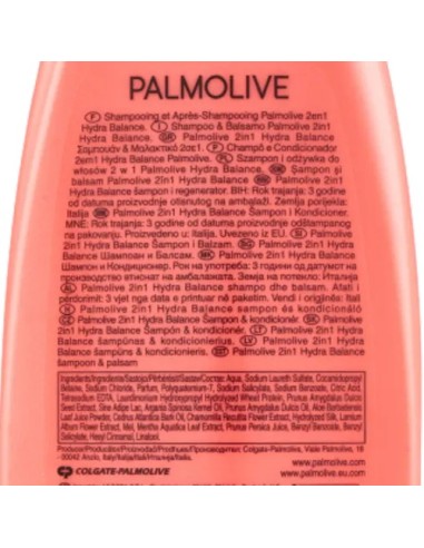 palmolive shampoo e balsamo 2in1 - 350ml - hydra balance - pesca: tuttocasashop.it: igiene e cura della persona