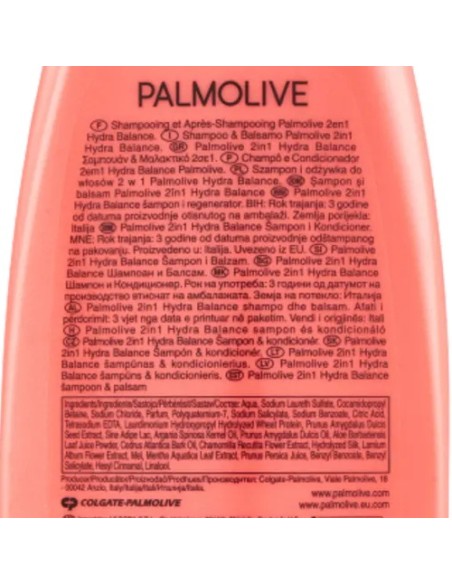 palmolive shampoo e balsamo 2in1 - 350ml - hydra balance - pesca: tuttocasashop.it: igiene e cura della persona
