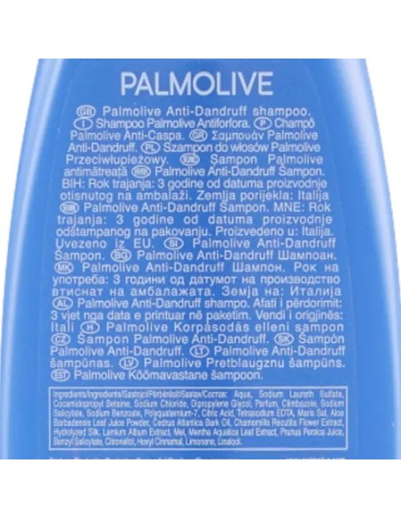 palmolive shampoo 350ml - antiforfora uso frequente - con menta selvatica: tuttocasashop.it: igiene e cura della persona