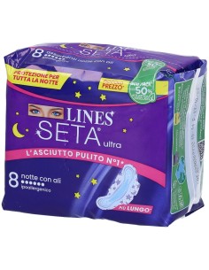 lines seta ultra assorbenti - 8 pezzi - notte con ali: tuttocasashop.it: igiene e cura della persona