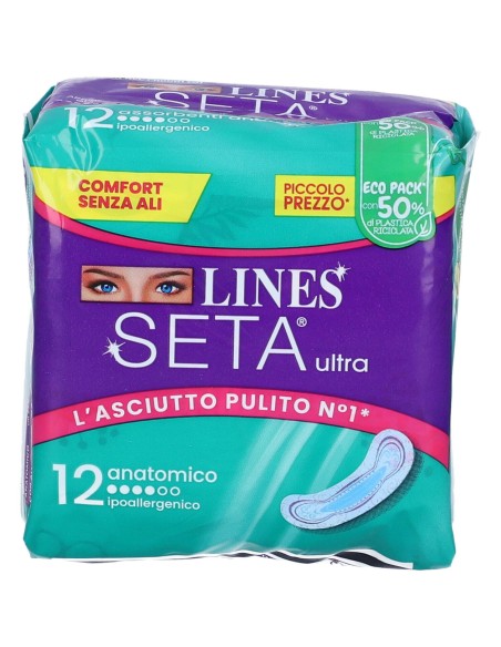 lines seta ultra assorbenti - 12 pezzi - anatomico - verde: tuttocasashop.it: igiene e cura della persona